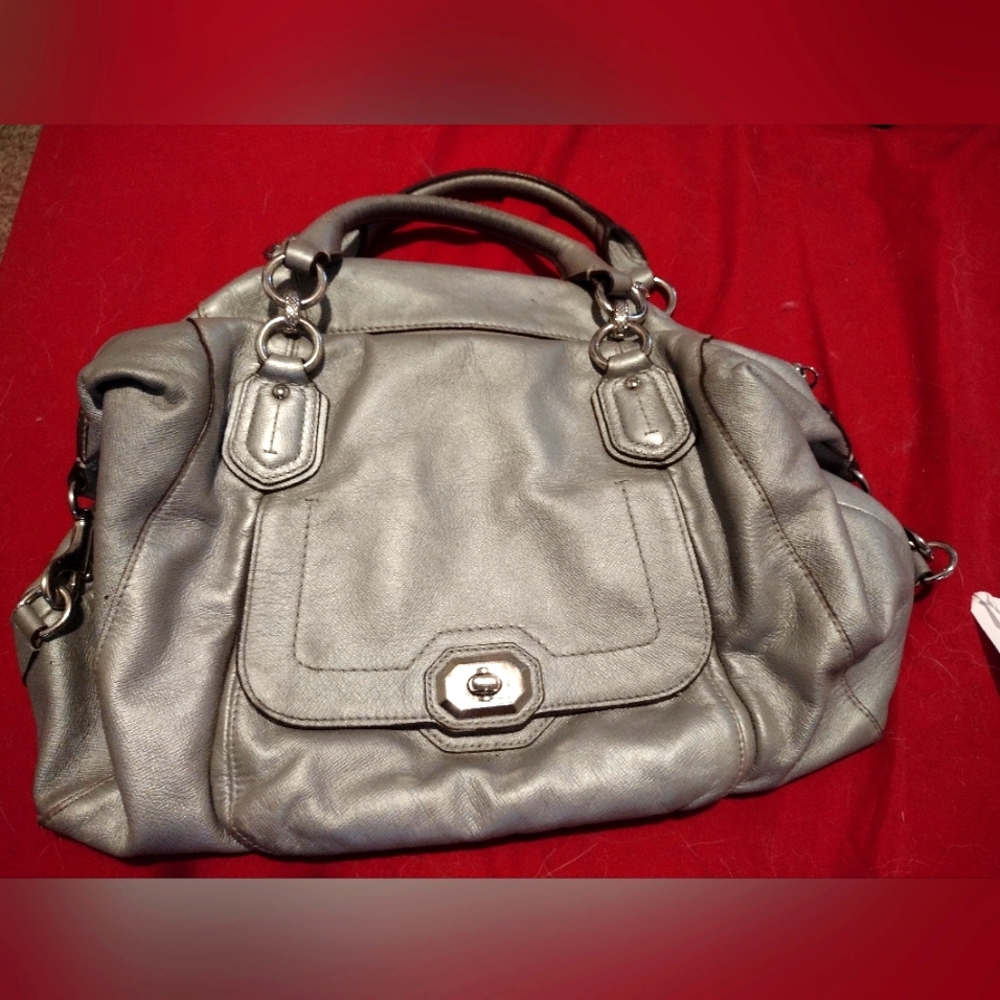 Coach Campbell Turlock Satchel Pewter Silver Style No. F25508